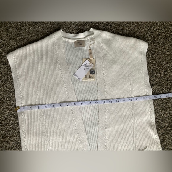 Elie Tahari Long Sleeveless Vest Ivory White Size L NWT - Picture 5 of 12